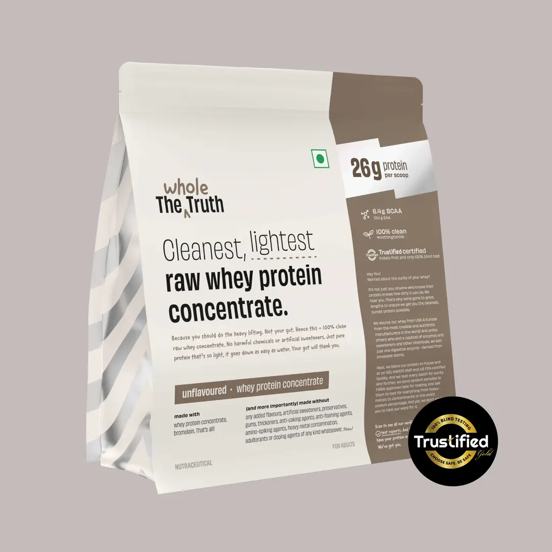 Wholetruth Unflavoured Raw Whey Protein Concentrate 26 g-1 KG
